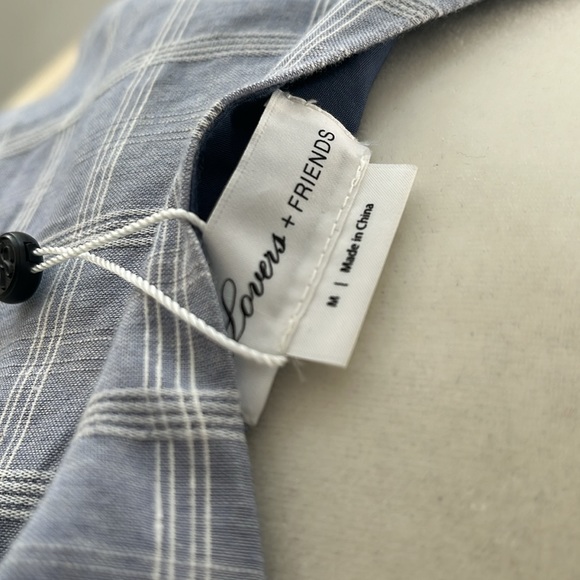 Lovers + Friends Priscilla Blue Plaid Mini Dress size Medium - Picture 8 of 10